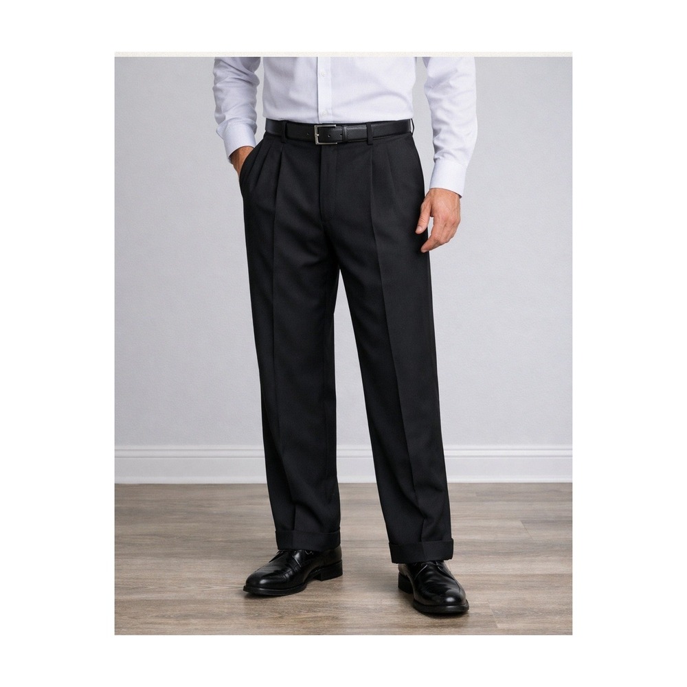 Vintage Dockers Premium Mens 36x34 Black Pleated Dress Pants Slacks Y2K Cuffed